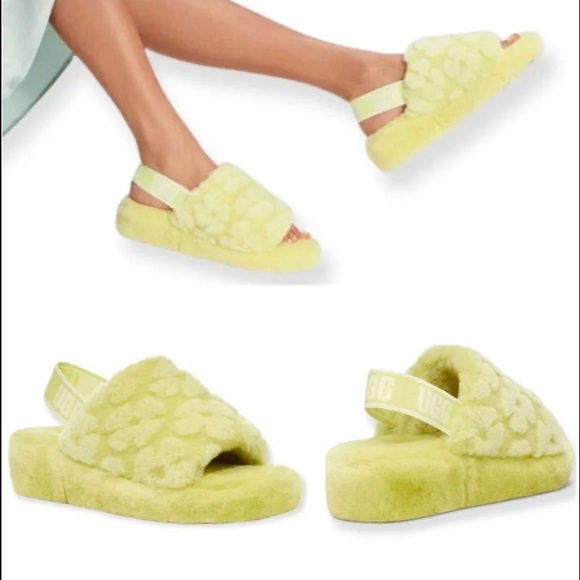 🌿UGG🌿 FLUFF YEAH SLIDE POPPY SANDALS SLIPPERS pollen slides - Picture 4 of 13
